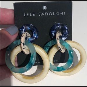 Lele Sadoughi double loop acetate earrings